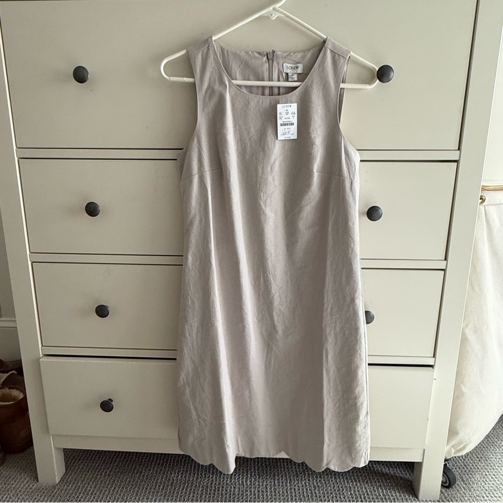 J Crew Beige linen Sleeveless Dress size 0